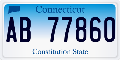 CT license plate AB77860