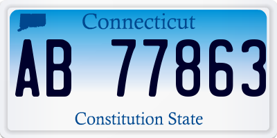 CT license plate AB77863