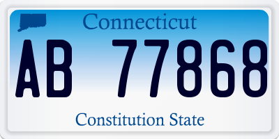 CT license plate AB77868