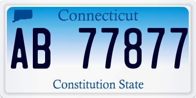 CT license plate AB77877