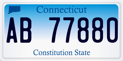 CT license plate AB77880