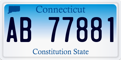 CT license plate AB77881