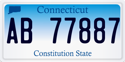 CT license plate AB77887