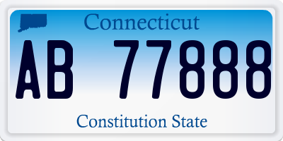 CT license plate AB77888