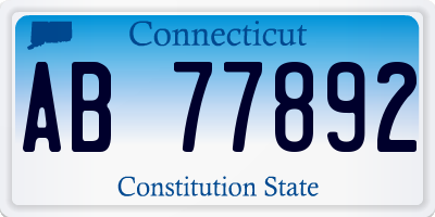 CT license plate AB77892