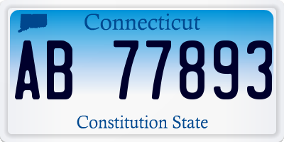 CT license plate AB77893