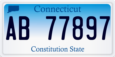 CT license plate AB77897