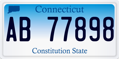 CT license plate AB77898