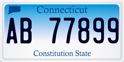 CT license plate AB77899