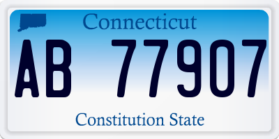 CT license plate AB77907