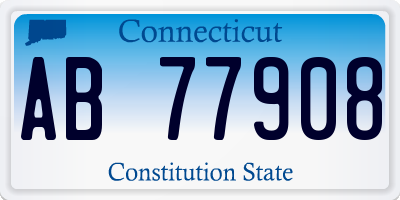 CT license plate AB77908