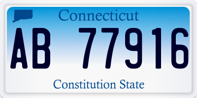 CT license plate AB77916
