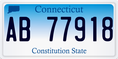 CT license plate AB77918