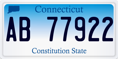 CT license plate AB77922