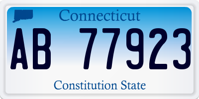 CT license plate AB77923