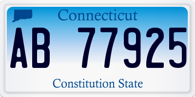 CT license plate AB77925