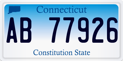 CT license plate AB77926