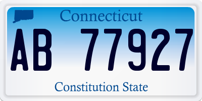 CT license plate AB77927