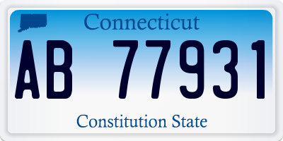 CT license plate AB77931