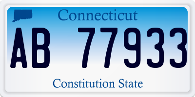 CT license plate AB77933