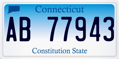 CT license plate AB77943