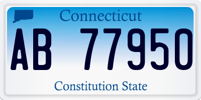 CT license plate AB77950
