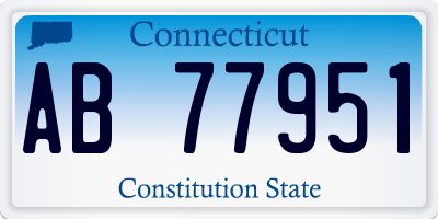 CT license plate AB77951