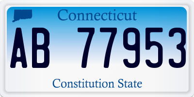 CT license plate AB77953