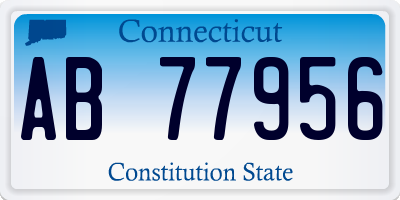 CT license plate AB77956
