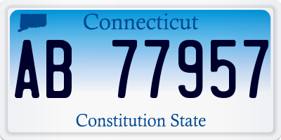 CT license plate AB77957