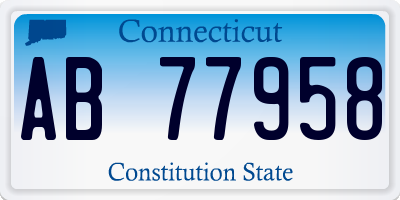CT license plate AB77958