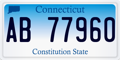 CT license plate AB77960