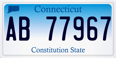 CT license plate AB77967