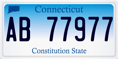 CT license plate AB77977