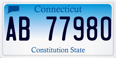 CT license plate AB77980