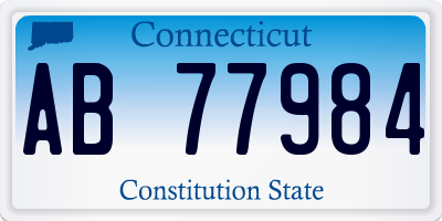 CT license plate AB77984