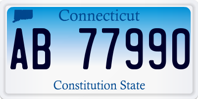CT license plate AB77990