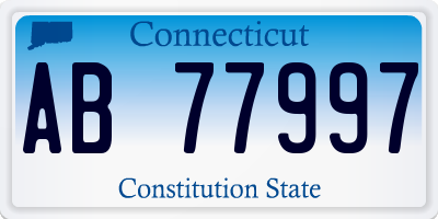 CT license plate AB77997