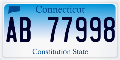 CT license plate AB77998