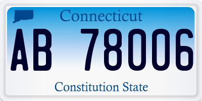 CT license plate AB78006