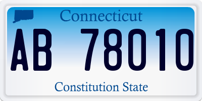CT license plate AB78010