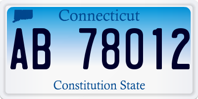 CT license plate AB78012