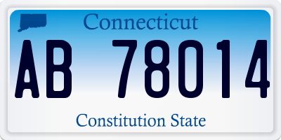 CT license plate AB78014