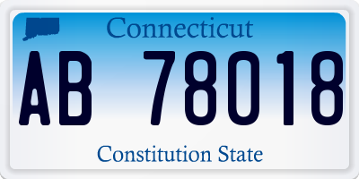 CT license plate AB78018