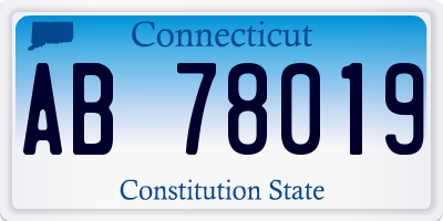CT license plate AB78019