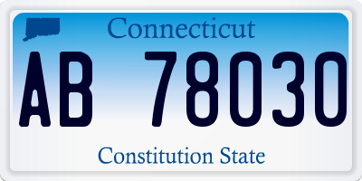 CT license plate AB78030