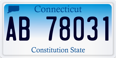 CT license plate AB78031