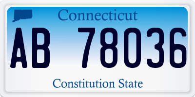 CT license plate AB78036