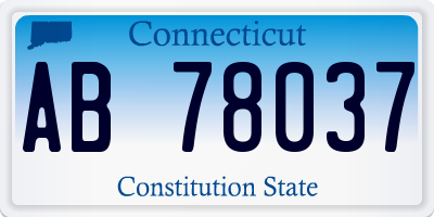 CT license plate AB78037