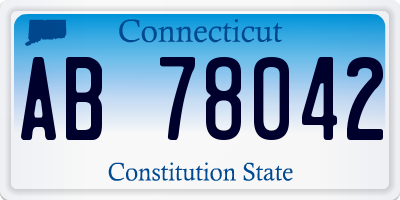 CT license plate AB78042
